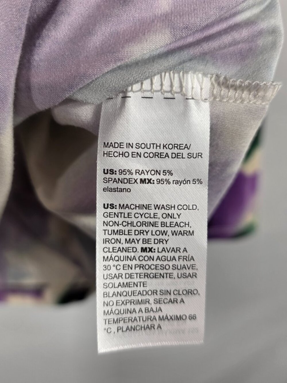 Chico's Size 4 Long Sleeve Touch of Cool Layer Tee Size XXL Purple Floral NEW - Picture 6 of 11